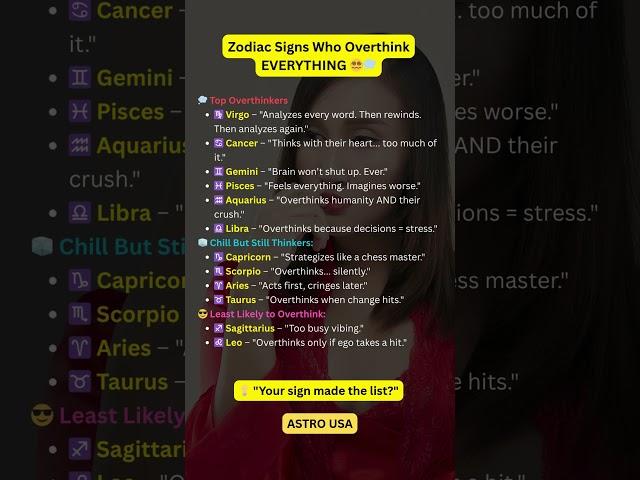 Zodiac Signs Who Overthink EVERYTHING ‍#zodiac #zodiacsigns #astrology #astrologysigns #shorts