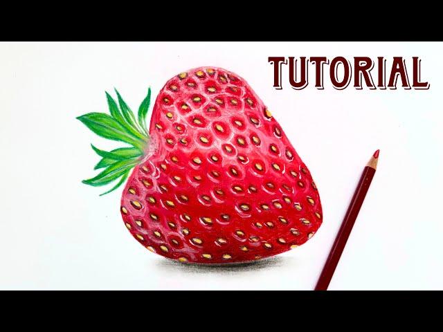 How To Draw Realistic Strawberry | Color Pencil Tutorial