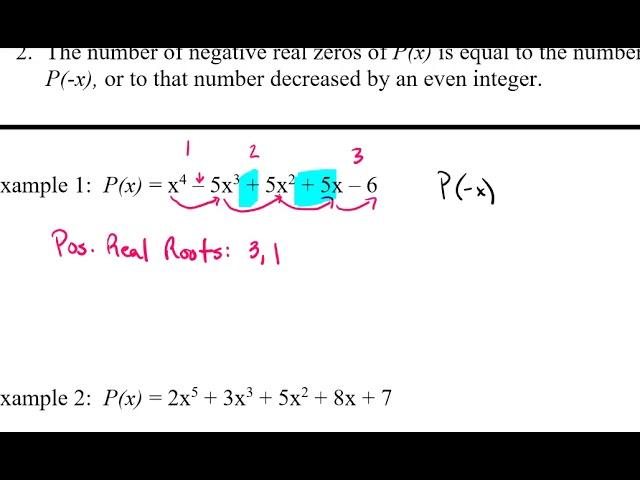 3-8 Descartes Rule of Signs Ex 1