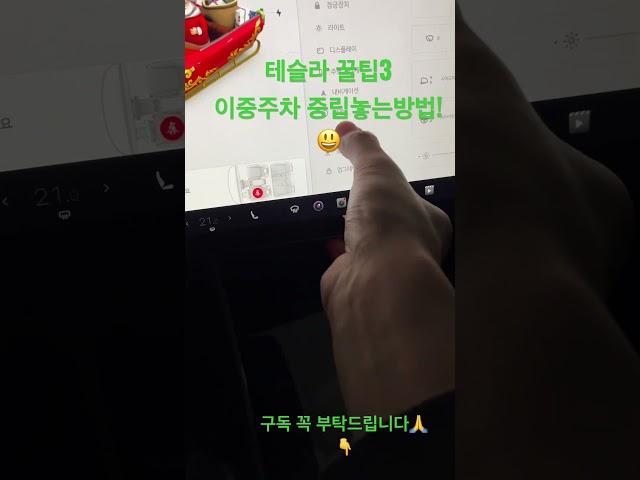 테슬라 꿀팁3/이중주차때 중립놓는 방법!