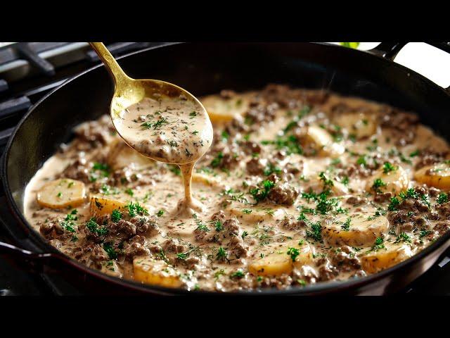 I've Never Eaten Ground Beef This Delicious! The Most Simple Ground Beef and Potato Recipe!