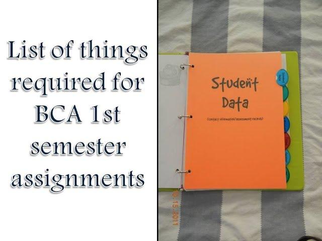 List of things required for BCA 1st Semester Assignments || Freshershelp Desk