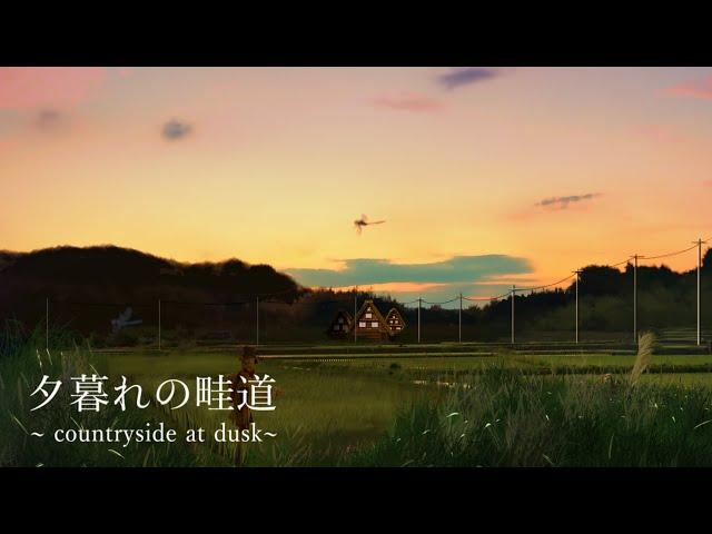 Japanese countryside summer evening ambiance