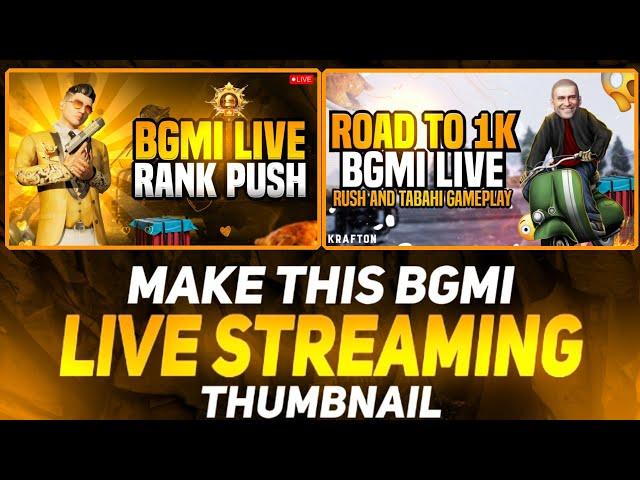 How to make Bgmi Live Streaming Thumbnail Tutorial On android -Gaming Thumbnail Tutorial