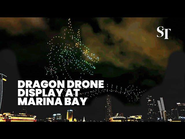 The Legend of the Dragon Gate drone display at Marina Bay