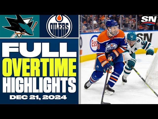 San Jose Sharks at Edmonton Oilers | FULL Overtime Highlights - December 21, 2024