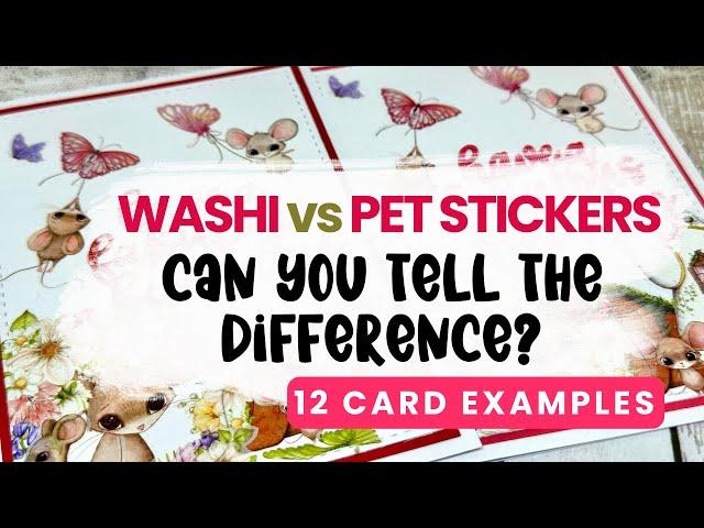 Washi vs PET Stickers – I Made 12 Cards to Show the Difference! Handmade card tutorial 2025