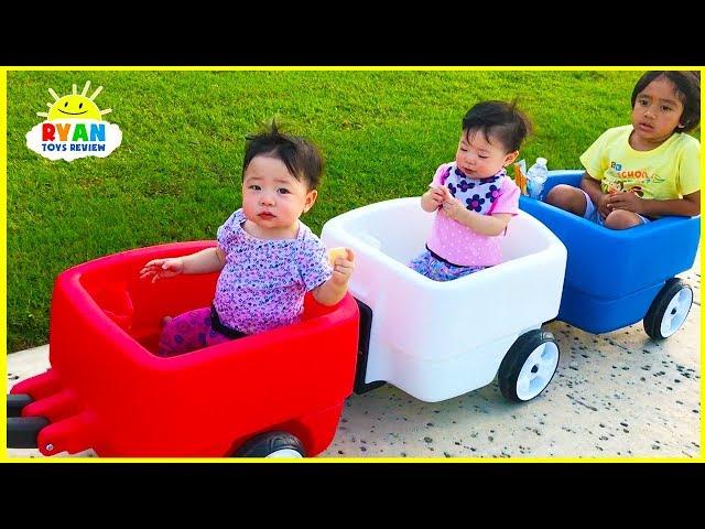 Step2 Choo Choo Wagon going to kids outdoor playground with Ryan ToysReview!