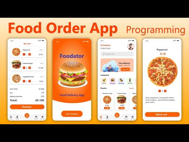  Food App Android Design - how to make food ordering app? android studio tutorial 