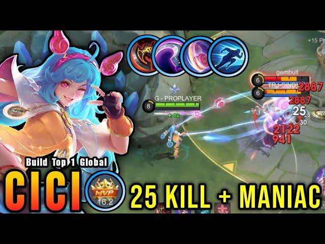 25 Kills!! Powerful Offlane Cici Almost SAVAGE!! - Build Top 1 Global Cici ~ MLBB