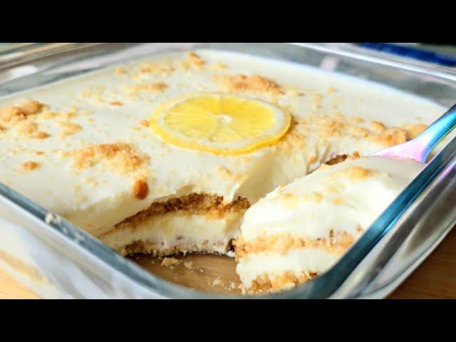 ⭐️ ‼️Incredible NO-BAKE cookie and lemon dessert‼️ in 1 minute‼️only 3 ingredients‼️ 