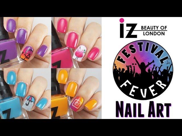 4 NAIL ART TUTORIALS USING iZ BEAUTY FESTIVAL FEVER COLLECTION | Spangley Nails