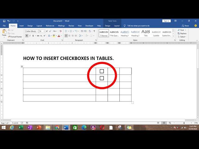 How to Insert Checkboxes in Microsoft Word Table