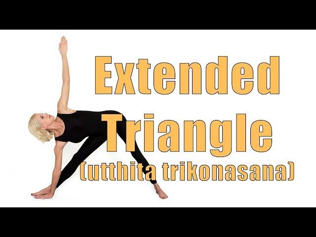 Hatha Yoga Asana Extended Triangle pose (Utthita Trikonasana)