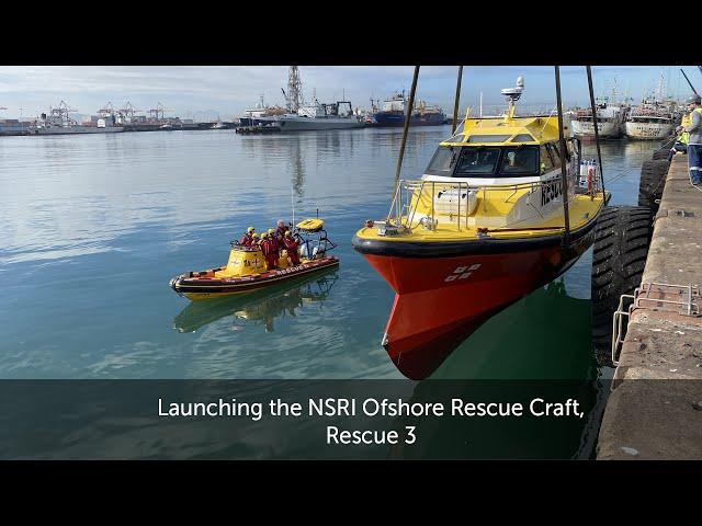 Launching the NSRI Offshore Rescue Craft Hull#4, Rescue 3