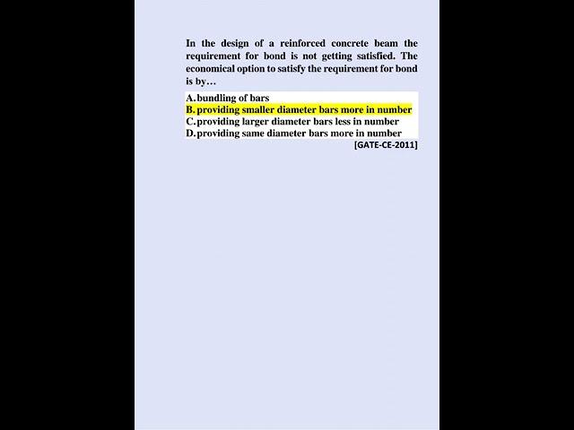 GATE2011----Economical option to satisfy requirement for BOND in RCC