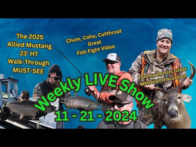 LIVE Show Topics,  Epic Fish Fights, Allied Mustang NEW Boat Reveal, Deer Hunting, Season 6 Show #38