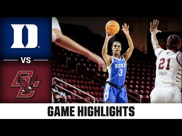 Duke vs. Boston College Game Highlights | 2024-25 ACC Women's Basketball