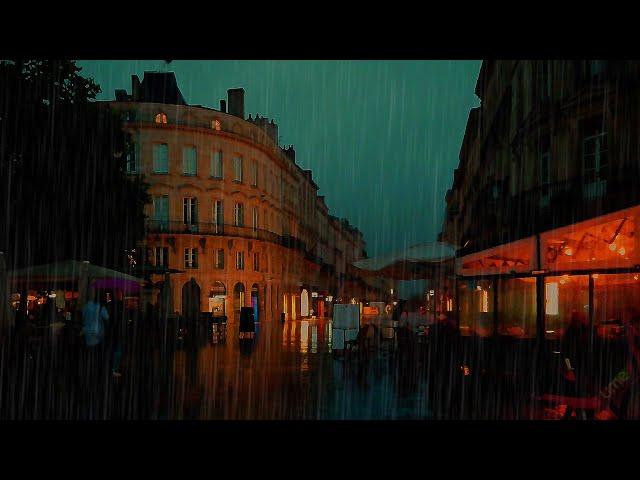 6hours Walking in the Rain Walk at Night and day |Bordeaux 4k France| ASMR Rain sounds for sleeping