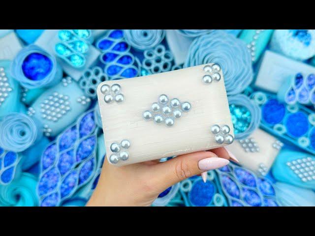 [ASMR]SOAP&GLITTER(4K)Soap boxes with foam glitter&starchCutting soap cubes 4K