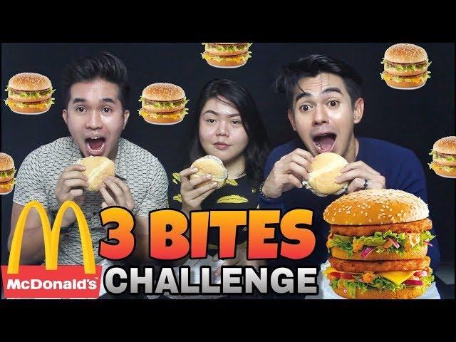 MCD BURGER 3 BITES CHALLENGE GONE WRONG!!