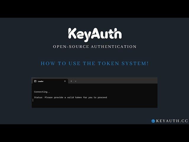 How to use the token system on KeyAuth