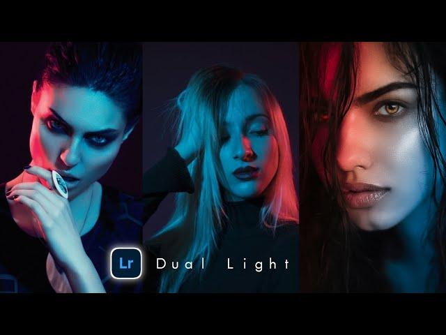 Dual Light Lightroom mobile tutorial | Club night light photo editing | Red and blue light photo