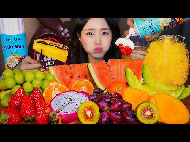  REAL RAW FRUIT ASMR MUKBANG KOREAN DESSERTㅣSTRAWBERRY WATERMELON ORANGE MANGOㅣNO TALKING