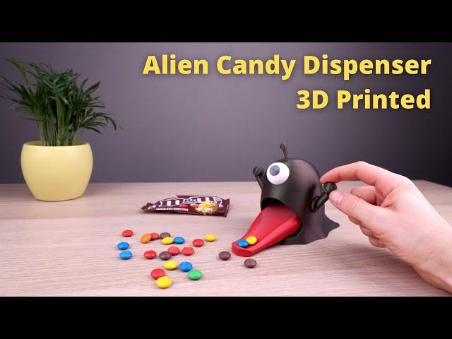 3D Printed Alien Candy Dispenser - using m&m