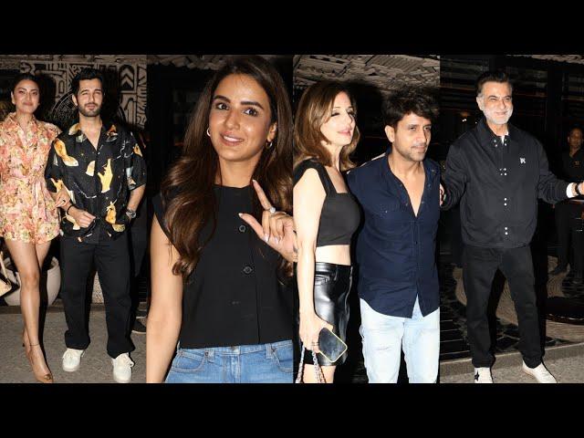 Jasmin Bhasin Arslan Goni Sussanne Khan Sanjay Kapoor Aditya Seal & Wife At  Restaurant in Mumbai