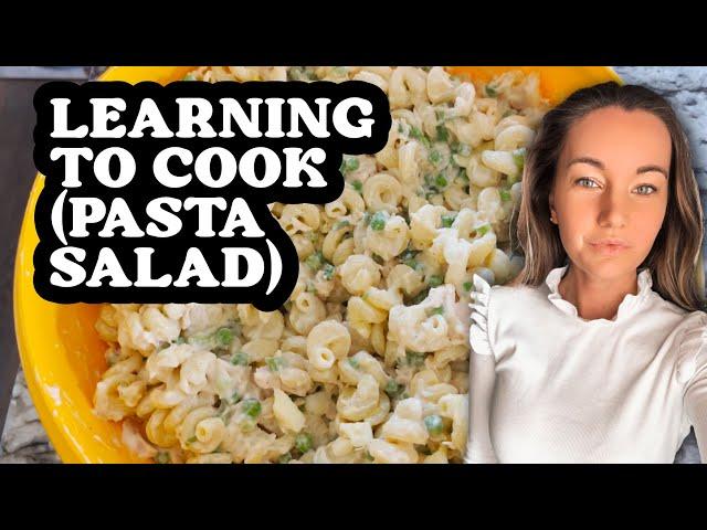 Learning To Cook Series - Pea & Chicken Pasta Salad - cooking vlog - EASY RECIPE - 11