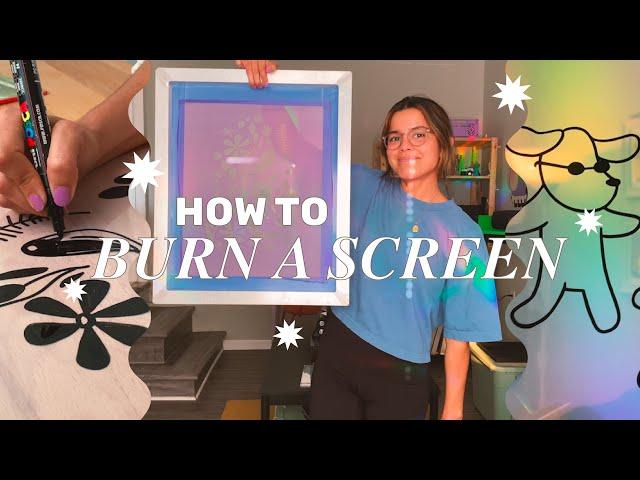 Screen Print with me  HOW I BURN A SCREEN  Printing at home 