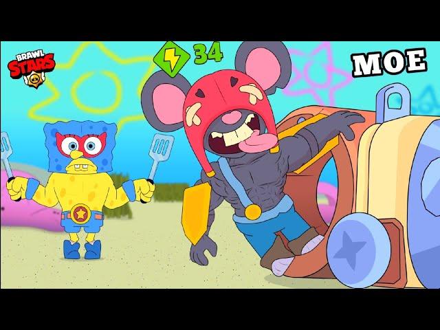 Brawl Stars Animation THE STRONGEST MOE in SPONGEBOB SHOWDOWN