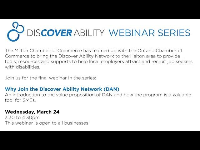 Discover Ability Webinar Series - Why Join the Discover Ability Network (DAN)