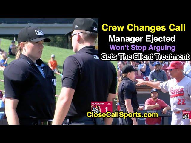 Manager Won't Stop Arguing After Ejection So Both Umpires Respond With The Silent Treatment