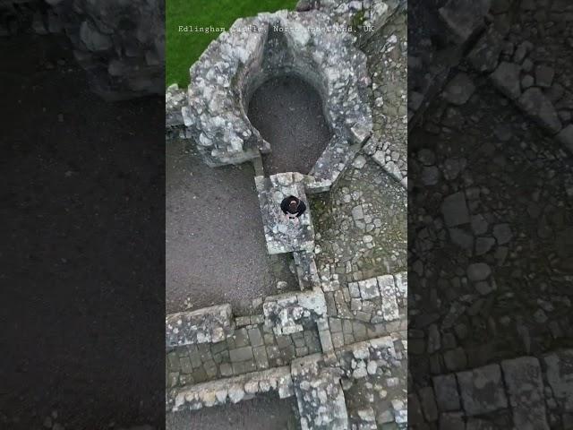 Edlingham Castle, Northtumberland, United Kingdom. A small castle ruin build in 1174. 4K DJI Mini 3