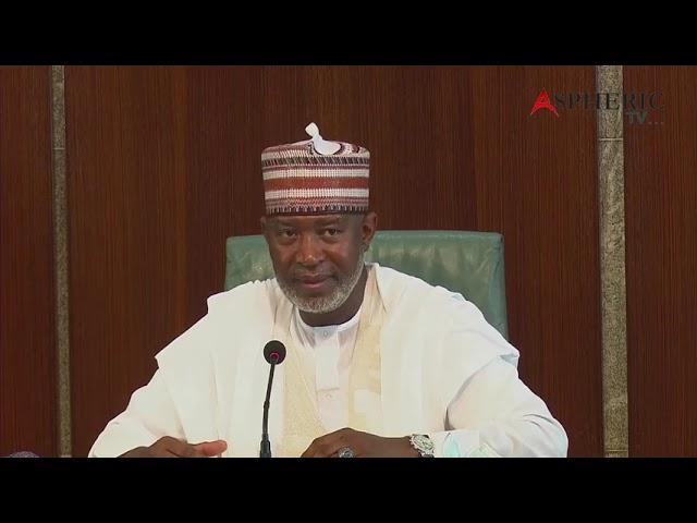 Minister of Aviation, Captain Hadi Sirika briefs The Press in state house