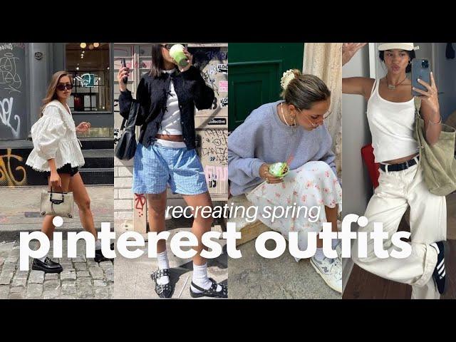 recreating pinterest outfits for april (spring 24' trend inspo)