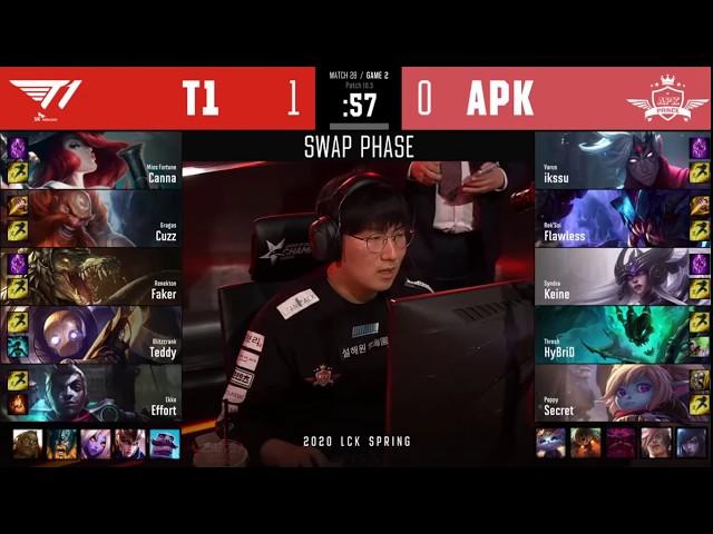 T1 vs APK Game 2 Highlights LCK Spring 2020 W3D4 | By Global Esports