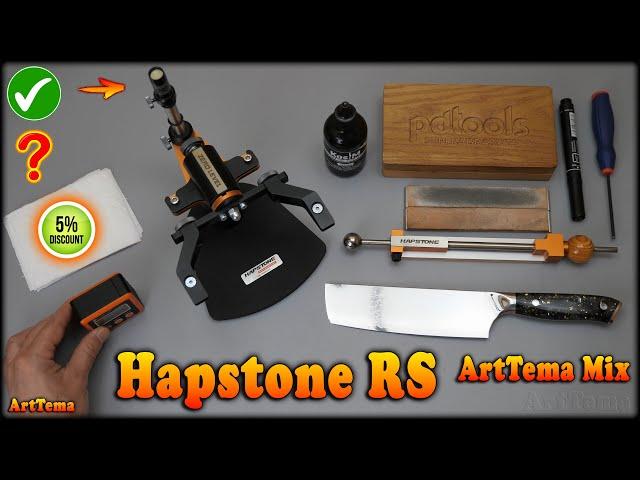 Compact knife sharpening system Hapstone RS + CBN stones PDTools + Knife Nakiri WAK VG10