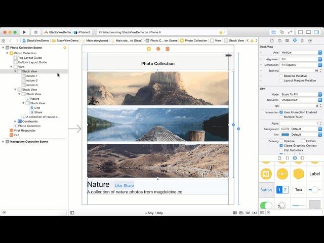 iOS 9 Swift UIStackView Free Tutorial - Autolayout | Size Class