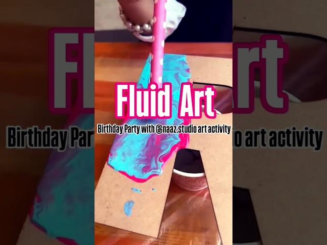 Fluid Acrylic Art on Wooden Alphabets - Birthday Party Fun #paint #fun #birthday #kidsart #wood