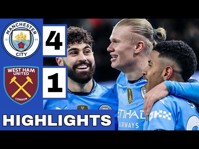 Manchester City vs West Ham (4-1) Extended HIGHLIGHTS | Haaland, Savinho & Foden GOALS