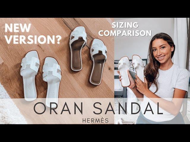 HERMES ORAN SANDAL | NEW 2021 VERSION??- (sizing comparison, try-on, narrow feet review)