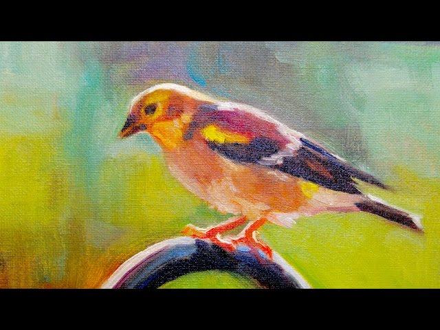 Golden Finch Painting Demo REAL TIME Every brush stroke by Peter Chorao Alla Prima PAINT FASTER EASY