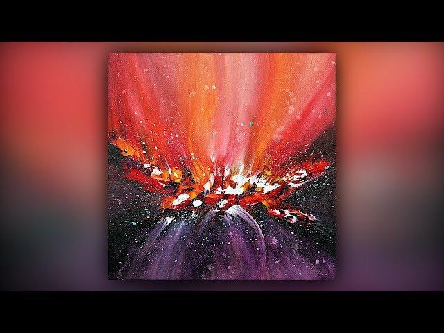 Easy Abstract Painting for Beginners  Palette Knife Technique  Demo #053