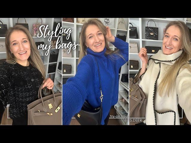 STYLING MY BIRKIN  & other LEAST used bags in my collection ft. S.DEER haul & try-on | Lesley Adina