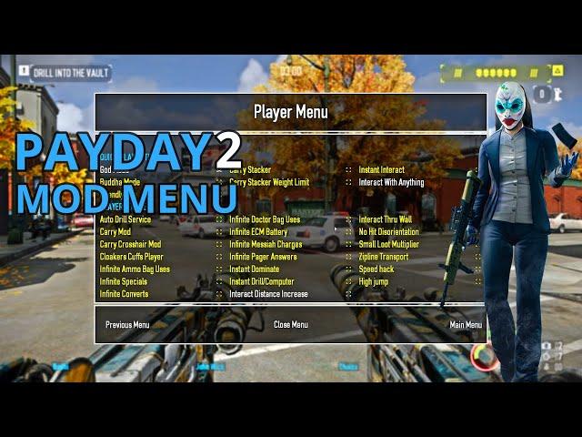 Payday2 | MOD MENU | FREE UPDATED | CHEAT MENU | (EASY) INSTALLATION WORKING 100%