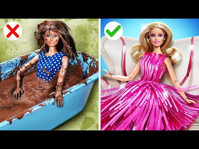 Poor VS Rich Barbie *Fantastic Doll’s Gadgets & Crafts For Doll Makeover* By 123 GO!