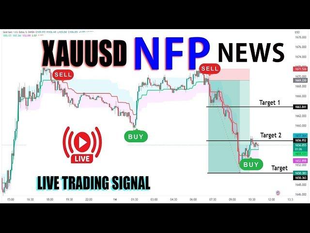 Live ( NFP NEWS ) XAUUSD GOLD 5M Chart Scalping Forex Trading Strategy